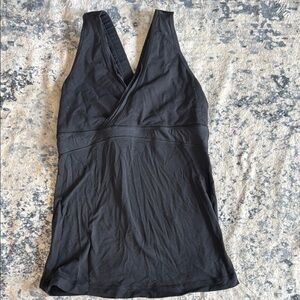 Black Sleeveless V-Neck Top